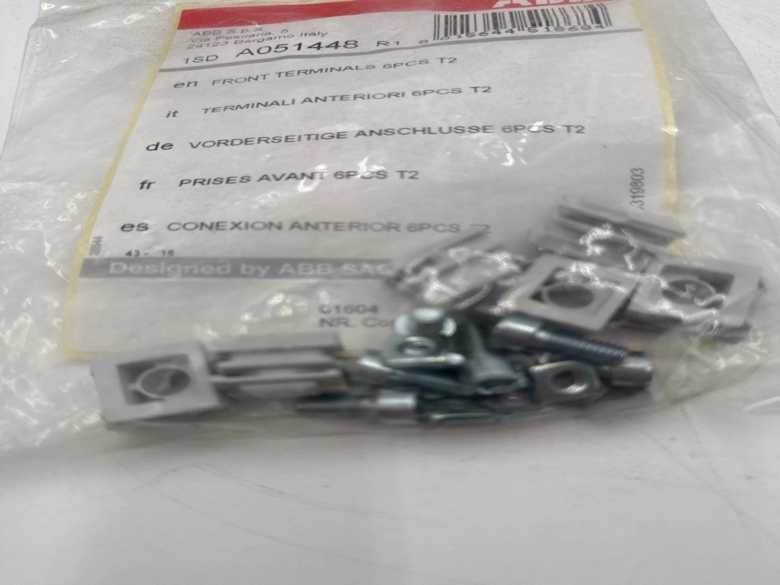 ABB 1SDA051448R1 Front Terminal Kit For T2 Circuit Breakers 6 PCS New