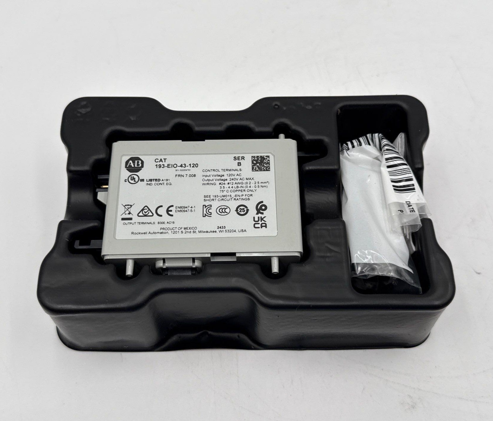 Allen Bradley 193-EIO-43-120 Ser B E300 Overload Protection Relay Control Module New