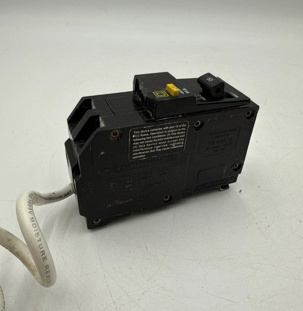 Square D QO250GFI Circuit Breaker 50A 2P 120/240V 1PH 10kA QO Plug On 50 Amp Used