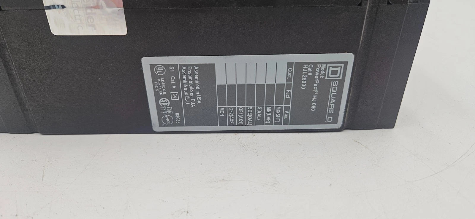 Square D HJL26030 Circuit Breaker 30A 2P 600V HJ 060 30 Amp 2 Pole HJL USED Used