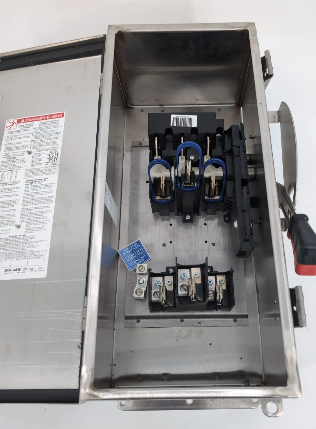 Square D H363DS Heavy Duty Safety Disconnect Switch 100A 3P 600V Stainless NEW New