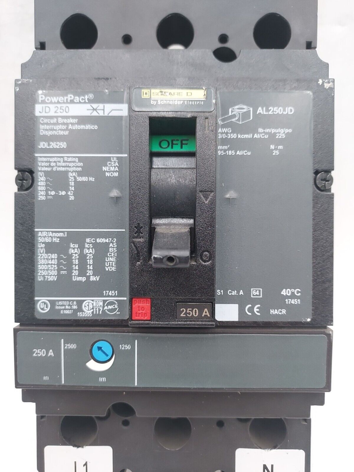 Square D JDL26250 Used