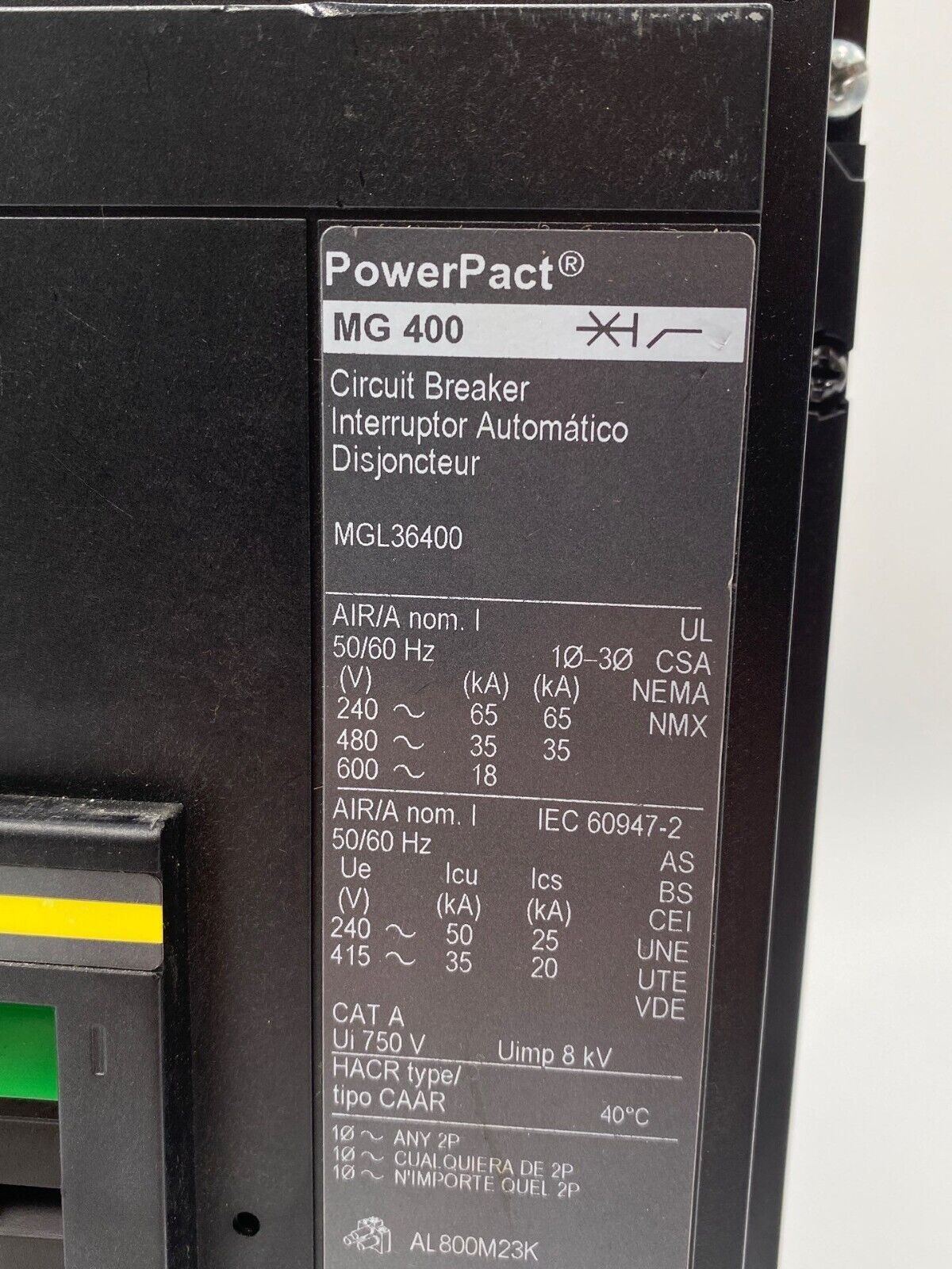 Square D MGL36400 Used