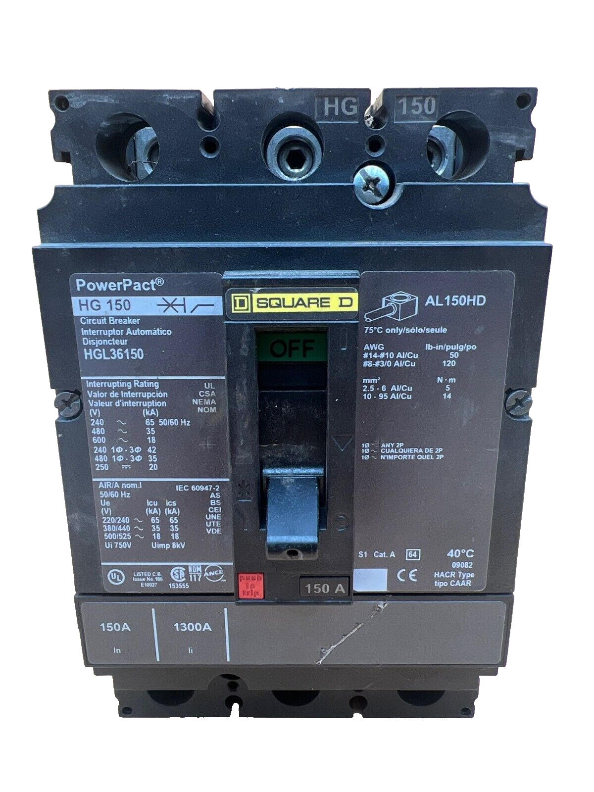 Square D HGL36150 Used