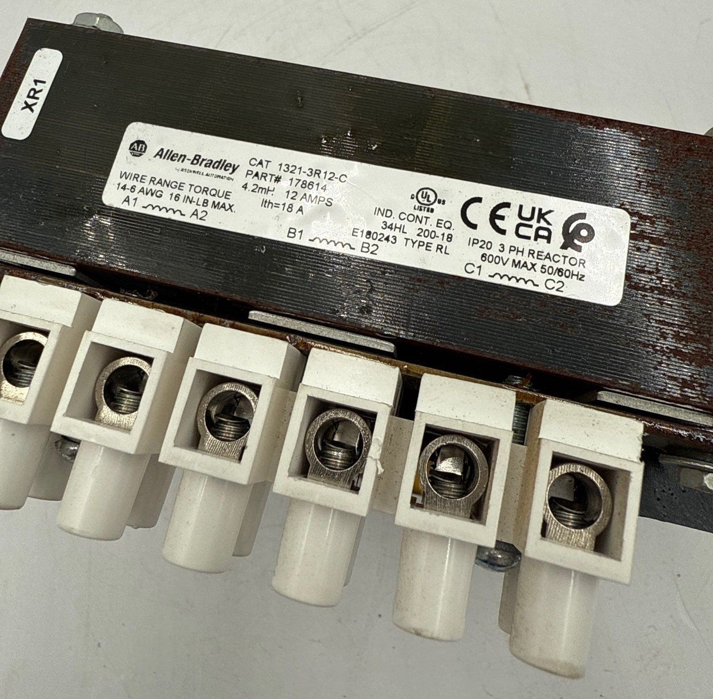 Allen Bradley 1321-3R12-C Line Reactor 3PH 4.2mH 12A 600V IP20 Open Type Used