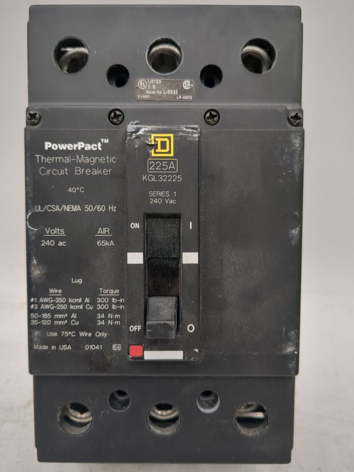 Square D KGL32225 Used