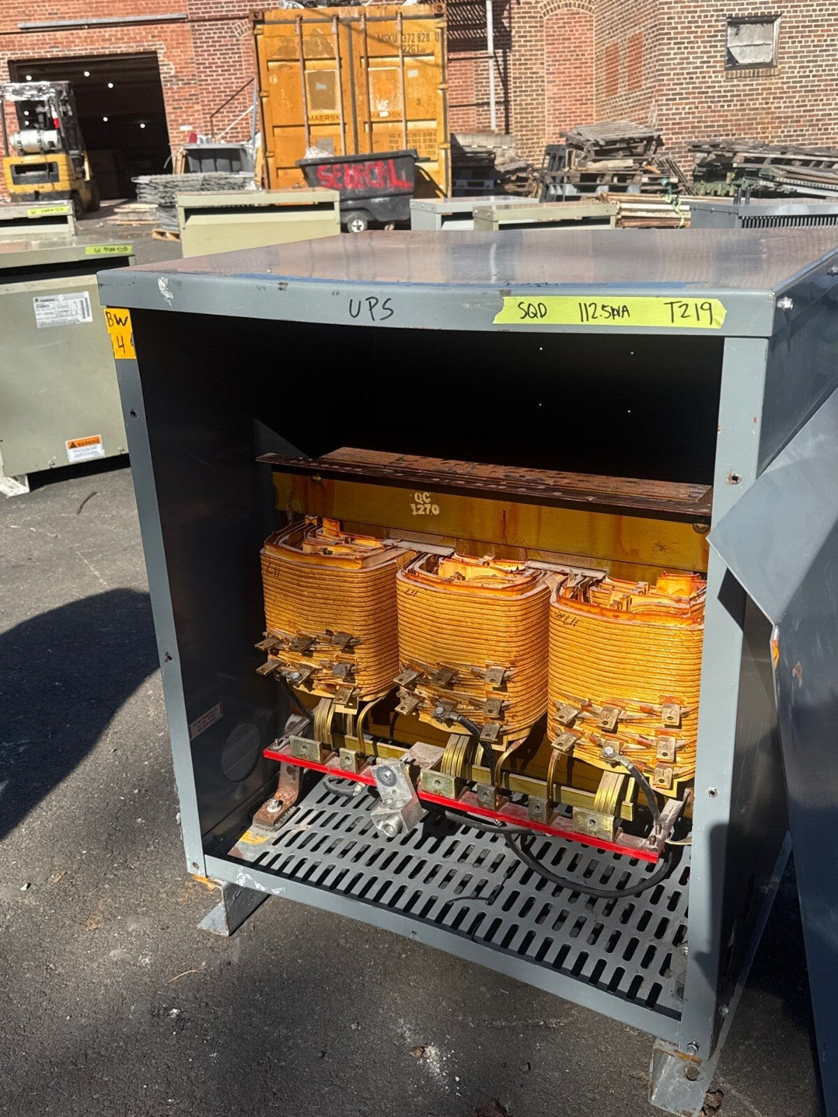 112.5KVA Square D 112T3H Transformer Pri 480V Sec 208/120V 3PH Type 2 Encl Used