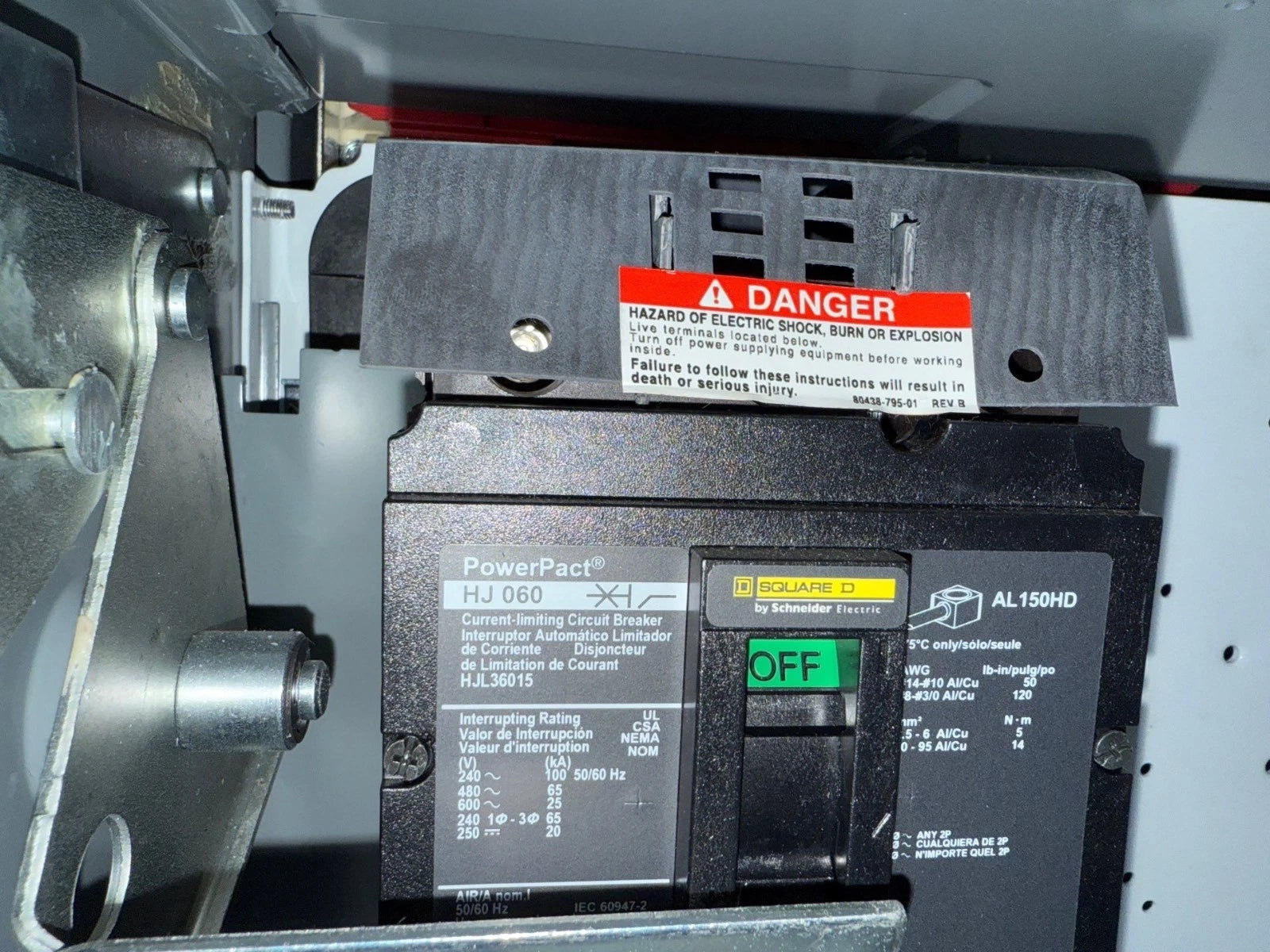12" Square D Model 6 15A Feeder MCC Bucket HJL36015 Breaker 15 Amp HJL New