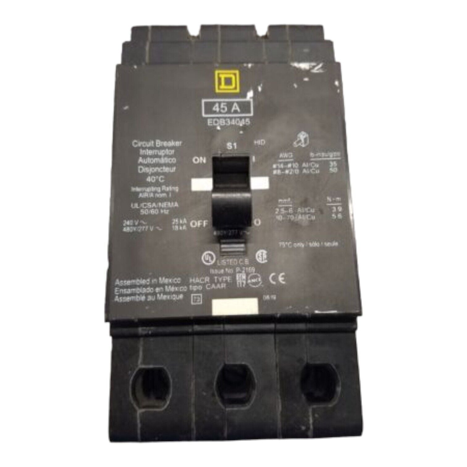 Square D EDB34045 Used