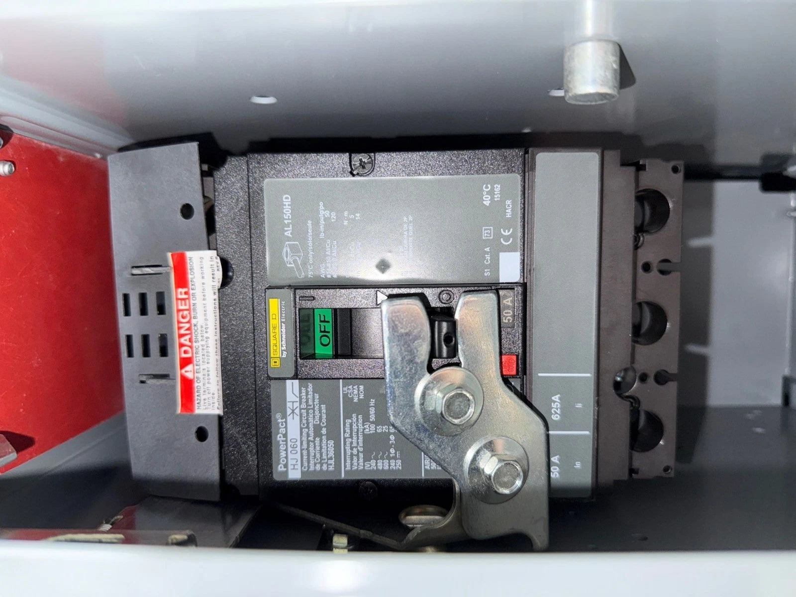6" Square D Model 6 50 Amp MCC Feeder Bucket HJL36050 Breaker 50A HJL New