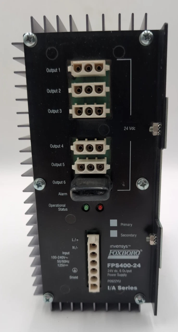 FOXBORO INVENSYS FPS400-24 I/A Series P0922YU Rev F Power Supply USED Used