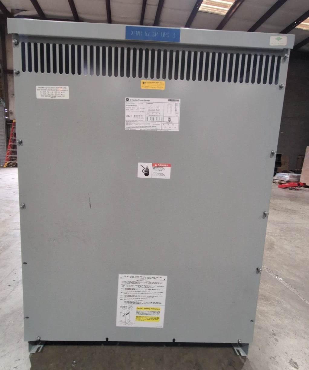 112.5 kVA General Electric 9T83C9475G03 Transformer 480V 208/120V 3PH Type 3R Used