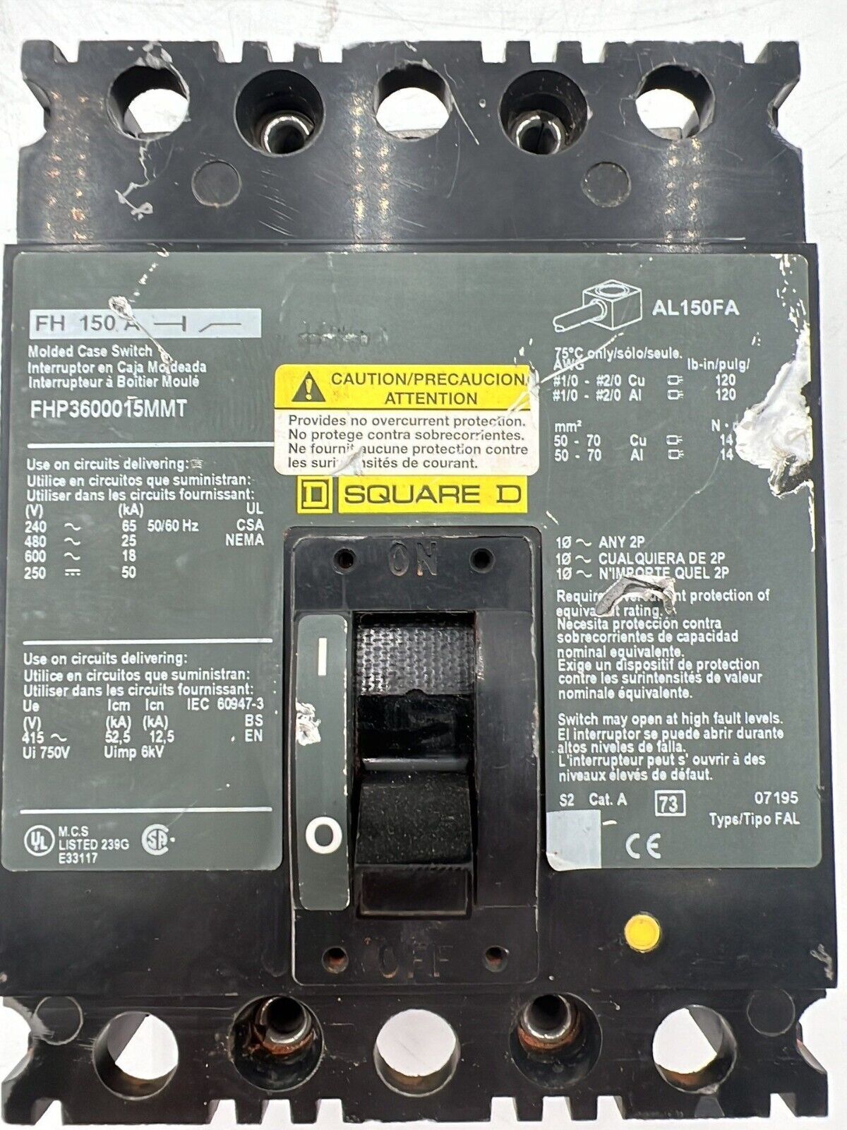 Square D FHP3600015MMT Used