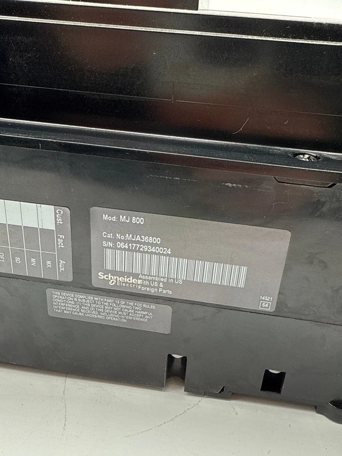 Square D MJA36800 I-Line Circuit Breaker 800A 3P 600V MJA 800 Amp MJ 800 New New