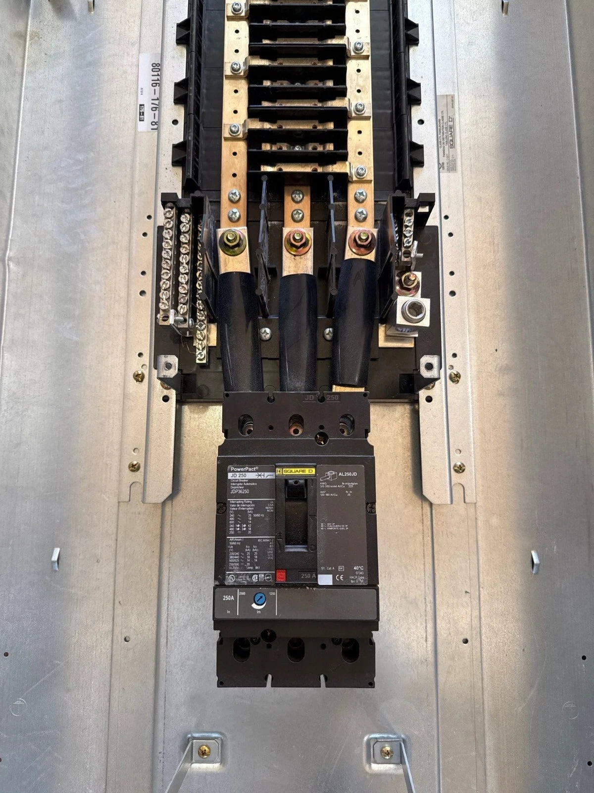 Square D NQOD Panelboard 250A 208/120V 3PH 4W 42 Cir MCB Panel JDP36250 250 Amp Used