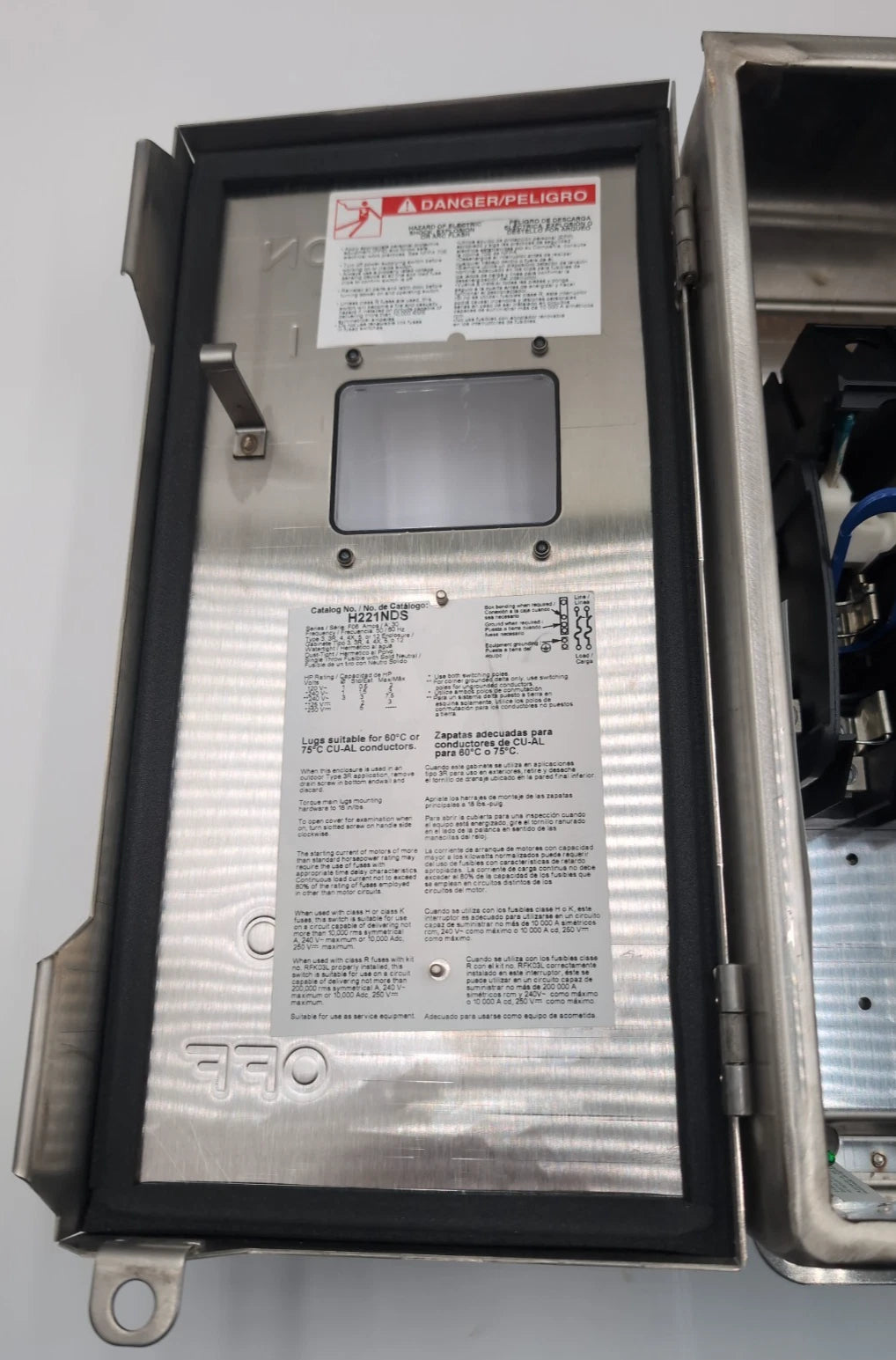 SQ D H221NDS Safety Disconnect Switch 30A 2P 240V 4X Encl Stainless New No Box New