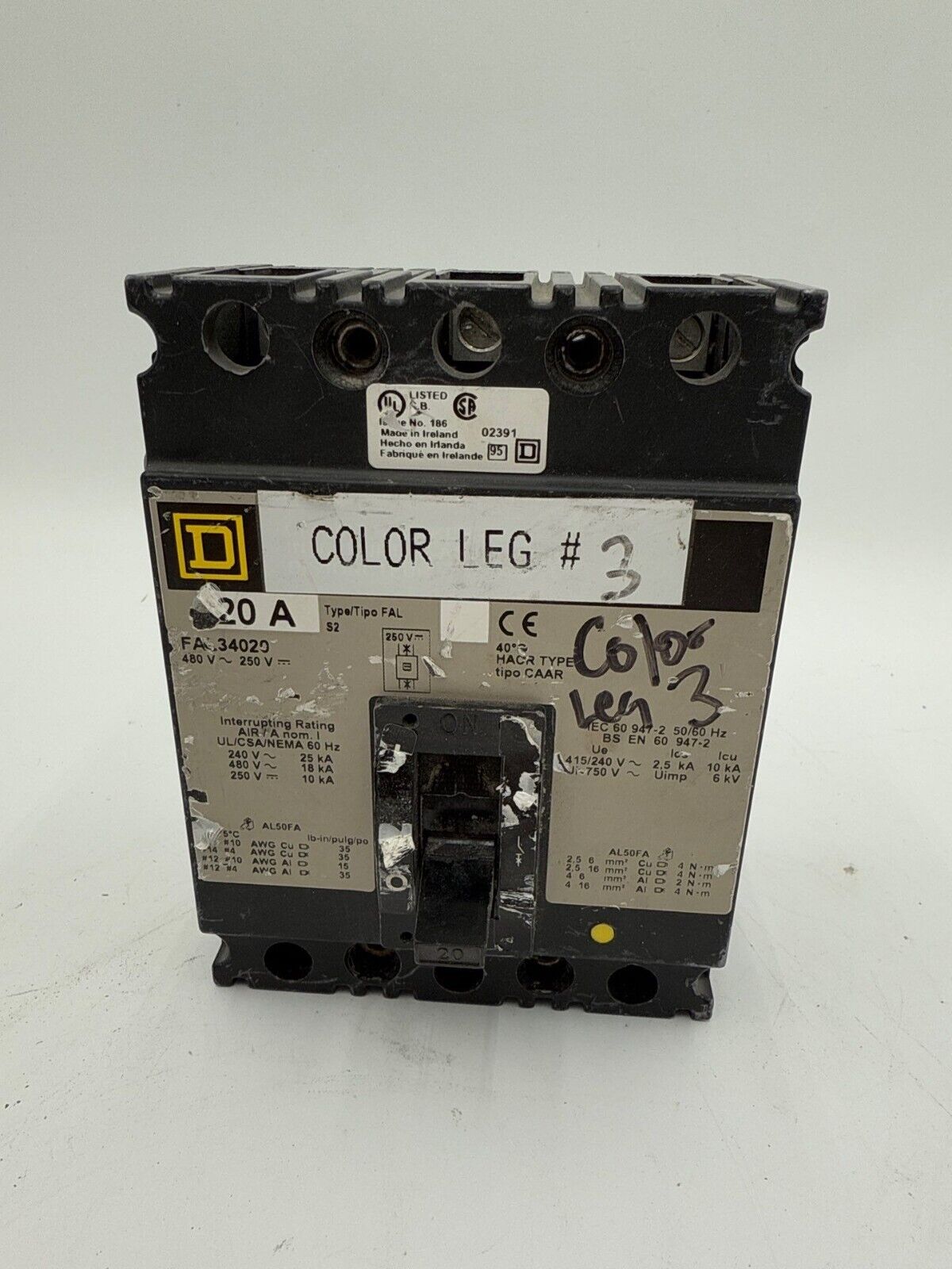 Square D FAL34020 Used