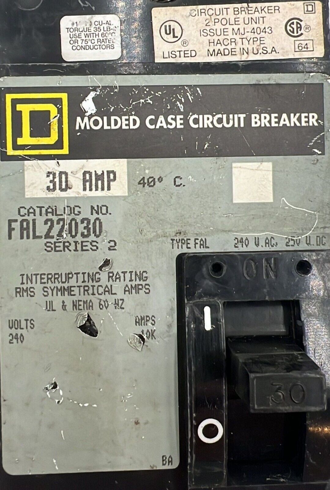 Square D FAL22030 Used