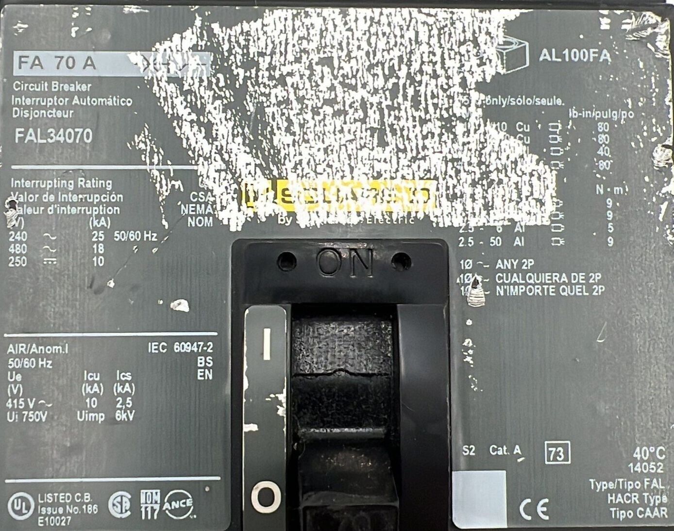 Square D FAL34070 Used