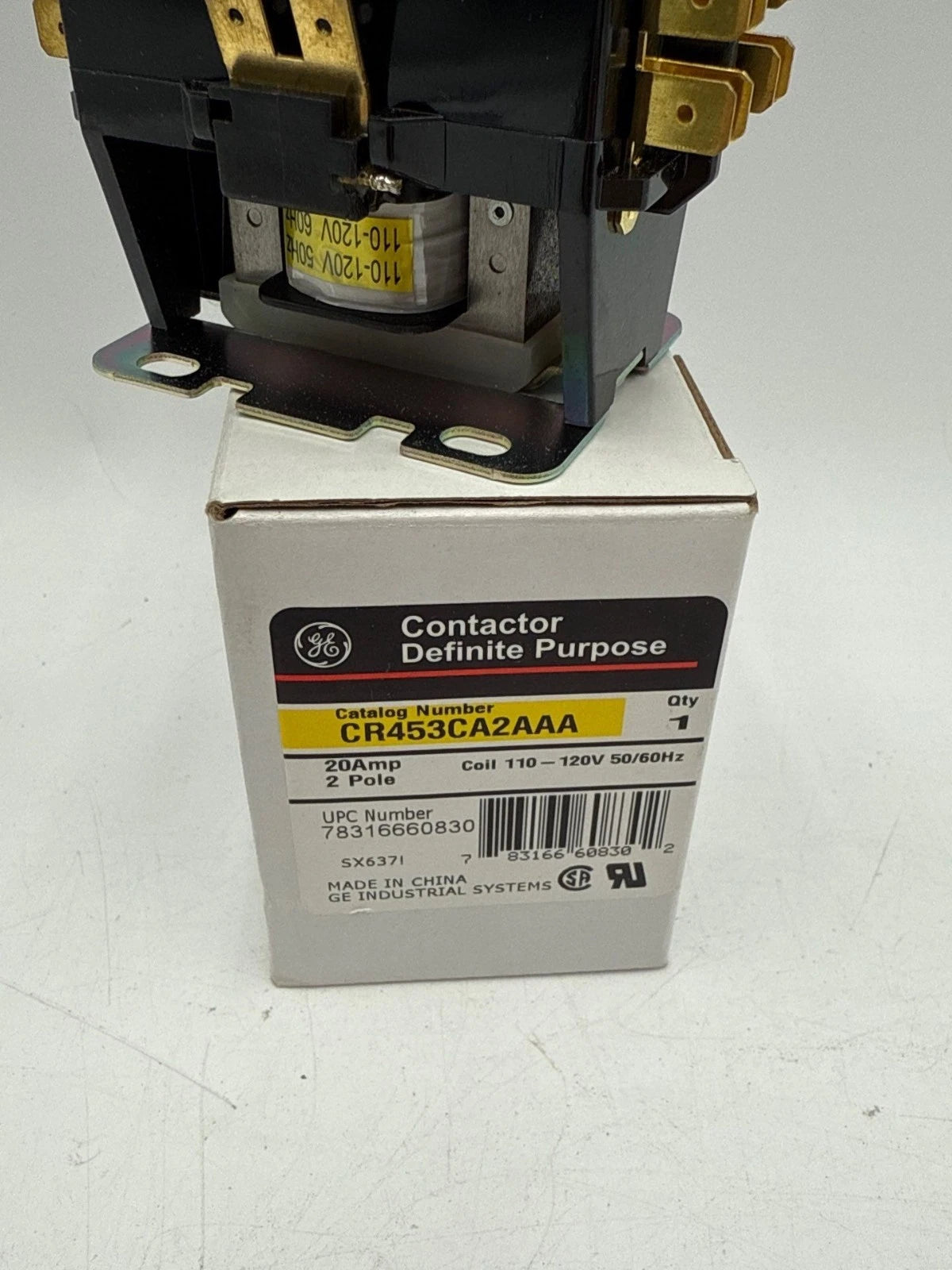 GE CR453CA2AAA Definite Purpose Contactor 20A 2P Coil 110-120V 20 Amp 2 Pole 1PH New