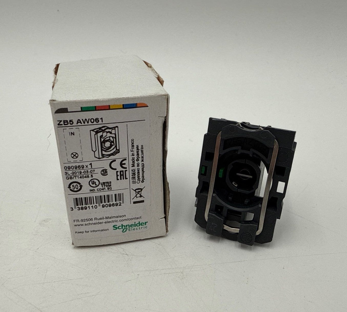 Schneider ZB5 AW061 Light Block With Body Fixing Collar Harmony XB5 New