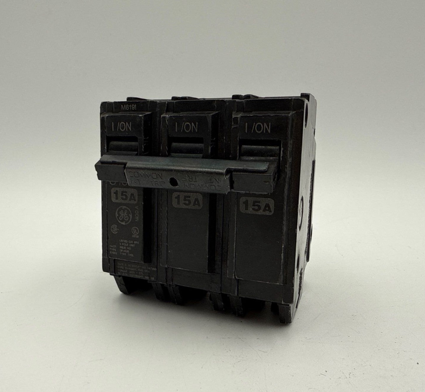 GE THQL32015 Plug On Circuit Breaker 15A 3P 240V THQL 15 Amp 3 Pole Used