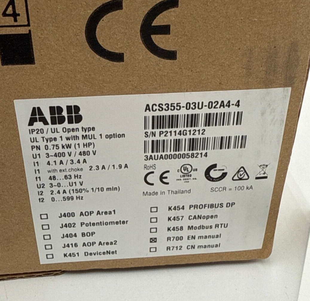 ABB ACS355-03U-02A4-4 New