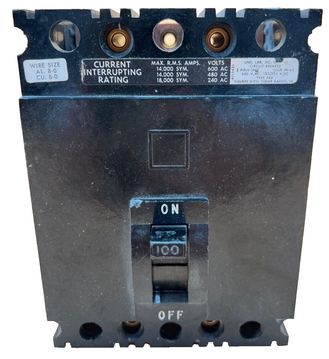 Square D FAP36100 Used