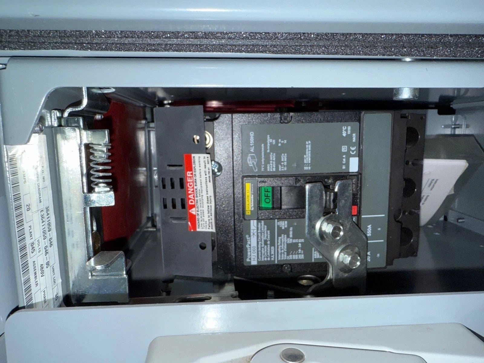 6" Square D Model 6 20A MCC Feeder Bucket 20 Amp HJL36020 Breaker HJL New