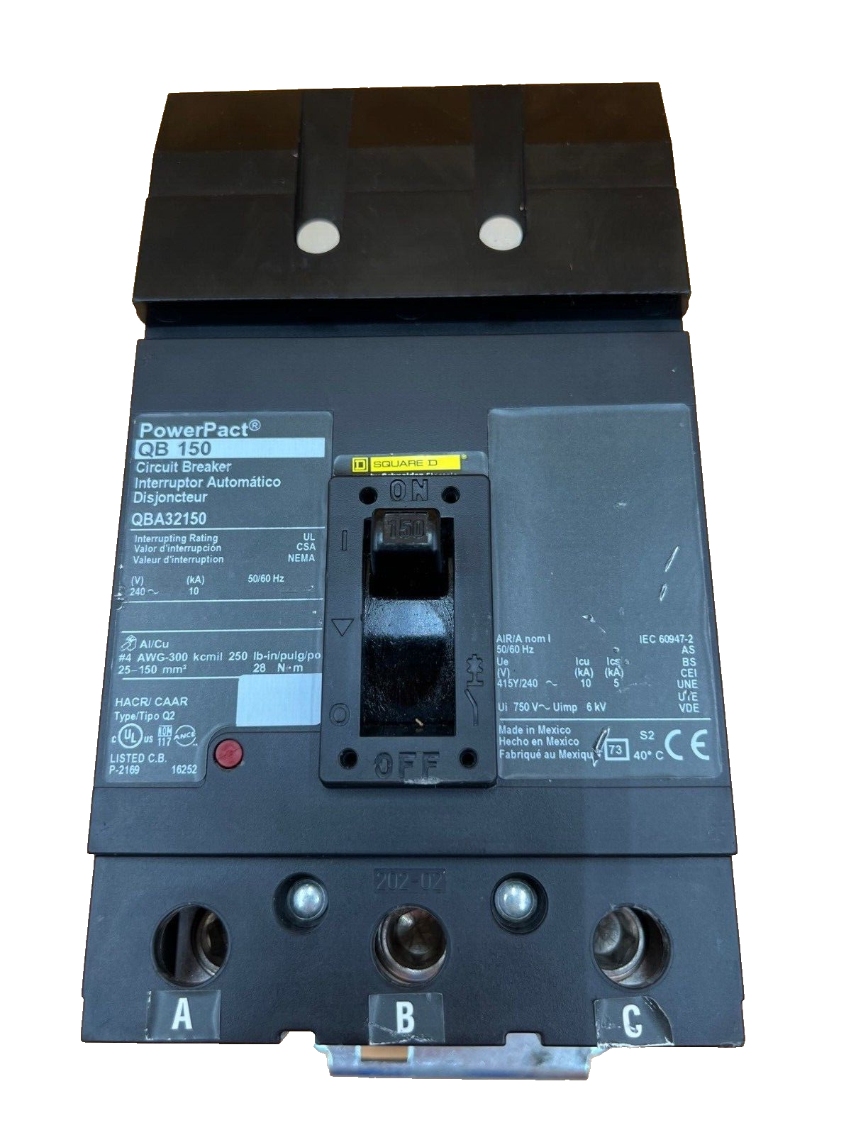 Square D QBA32150 Used