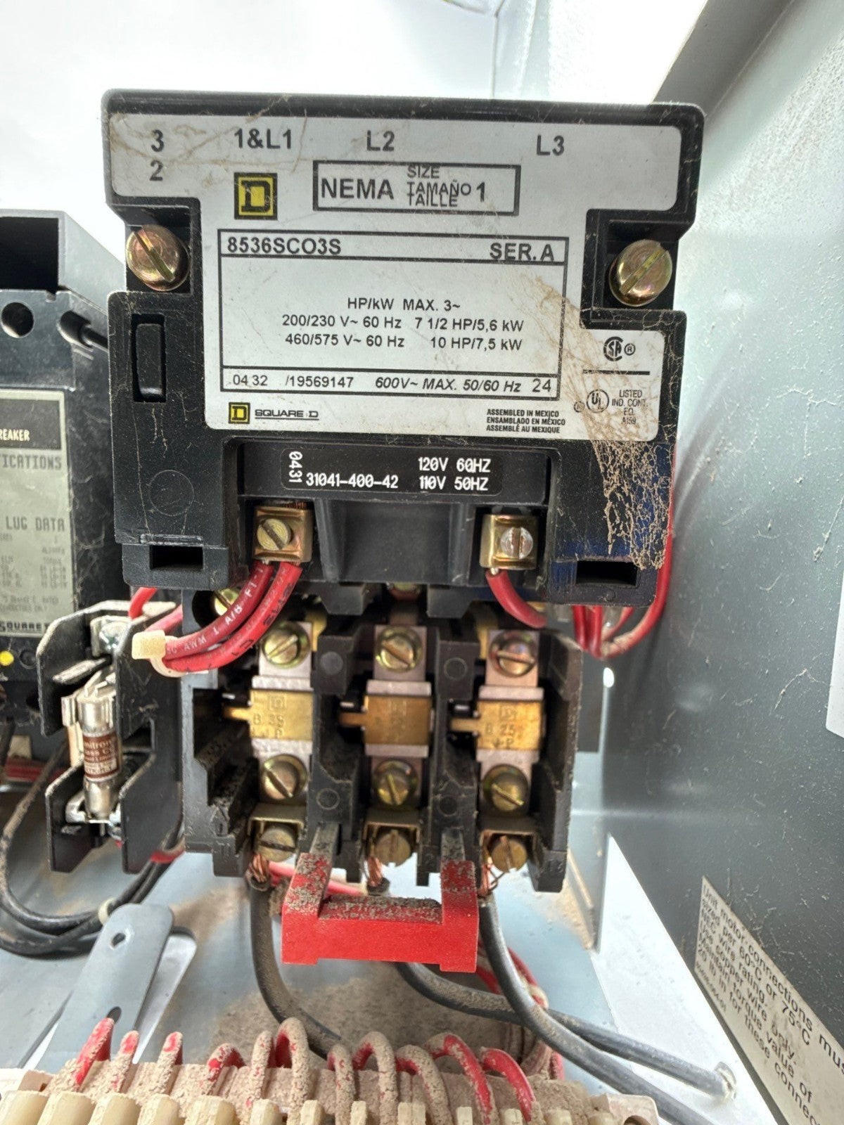 Sq D Model 6 50A 12" Size 1 Starter MCC Bucket Motor Control 50 Amp FAL3605016M Used