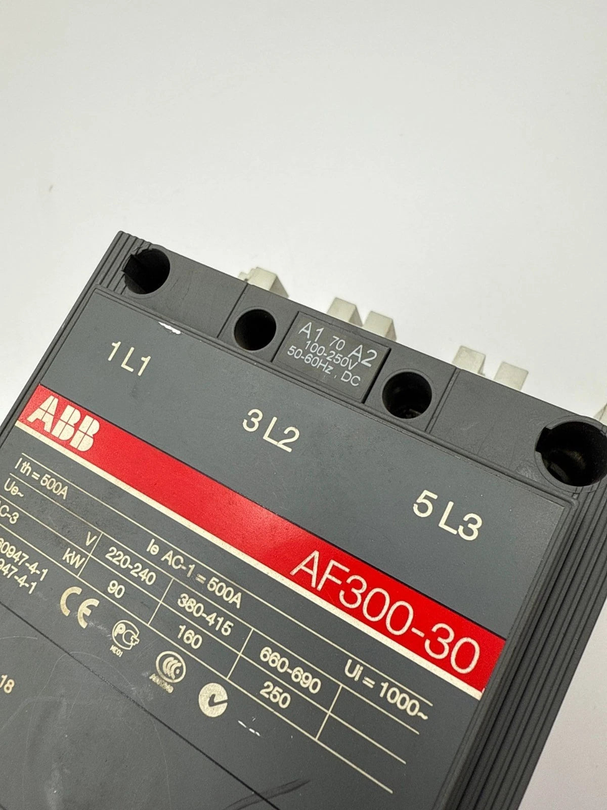 ABB AF300-30 Contactor Coil 100-250V 400A 3P 600V 3PH 300HP AF300-30-11-70 Used