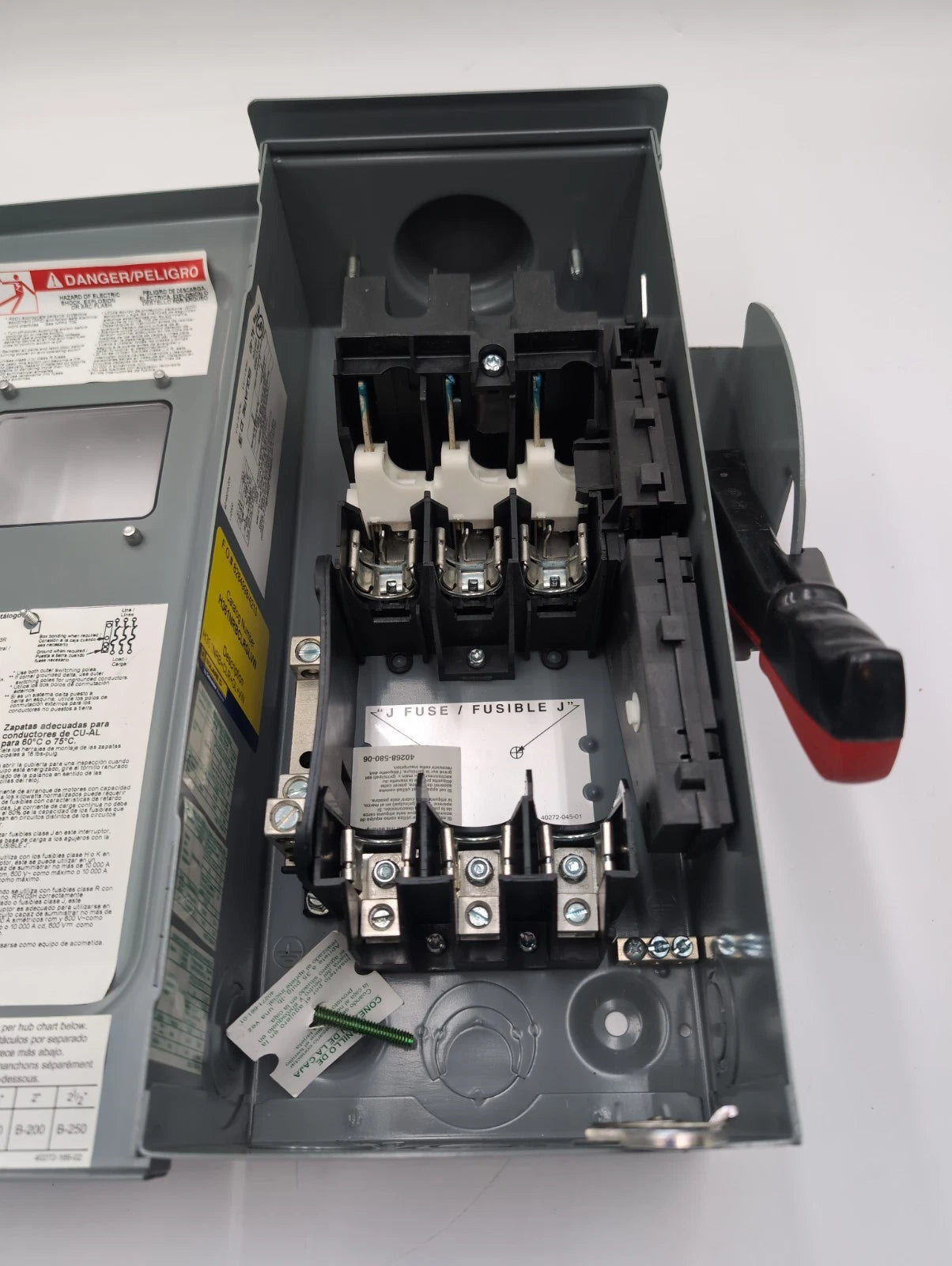 Square D H361NRB Safety Disconnect Switch 30A 3P 600V Type 1 Encl with Window New