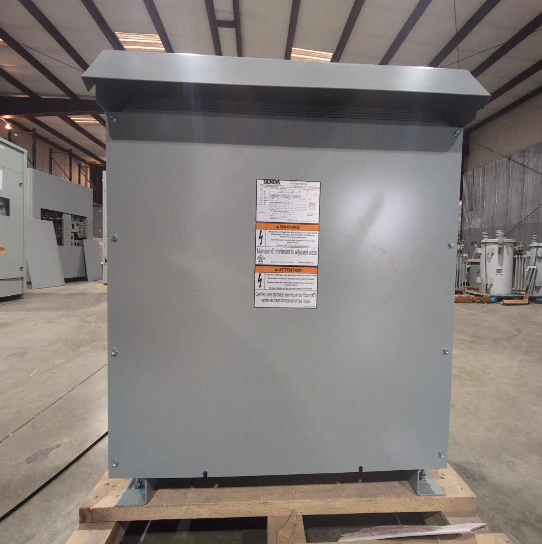 112.5KVA Siemens 3F3Y112K13FD16 Transformer Pri 480V Sec 208/120V 3PH 3R Encl New