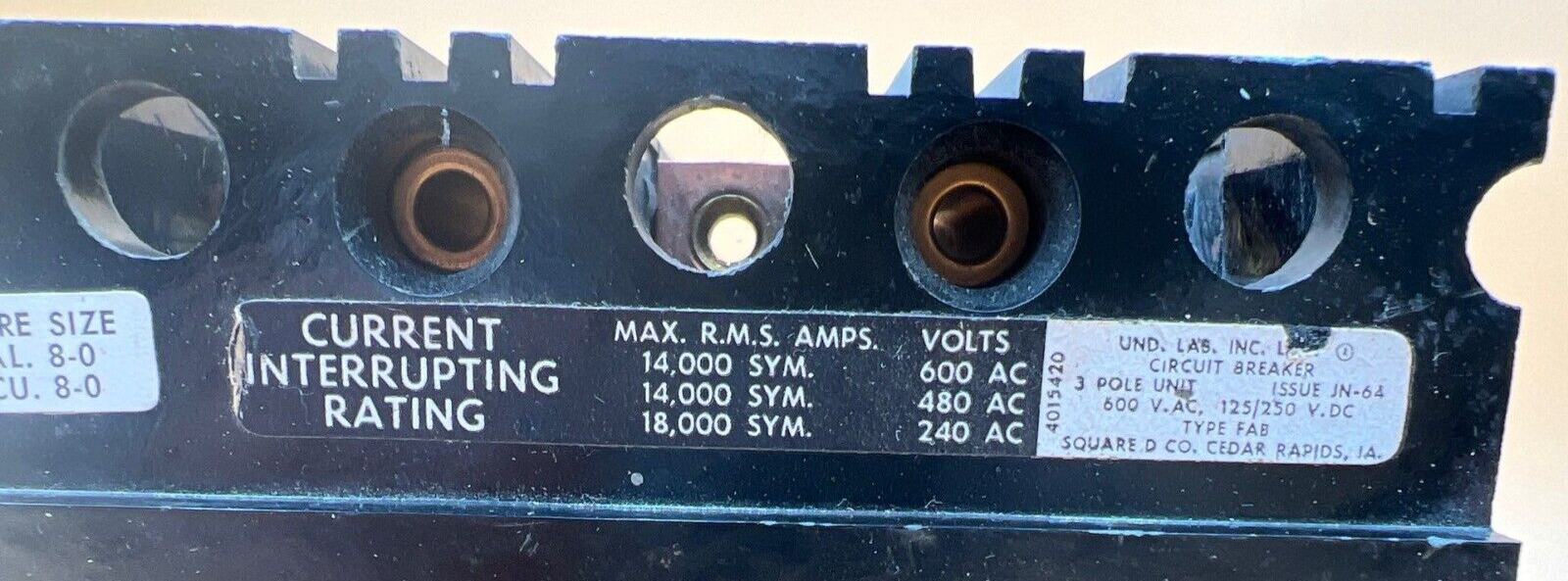 Square D FAP36100 Used