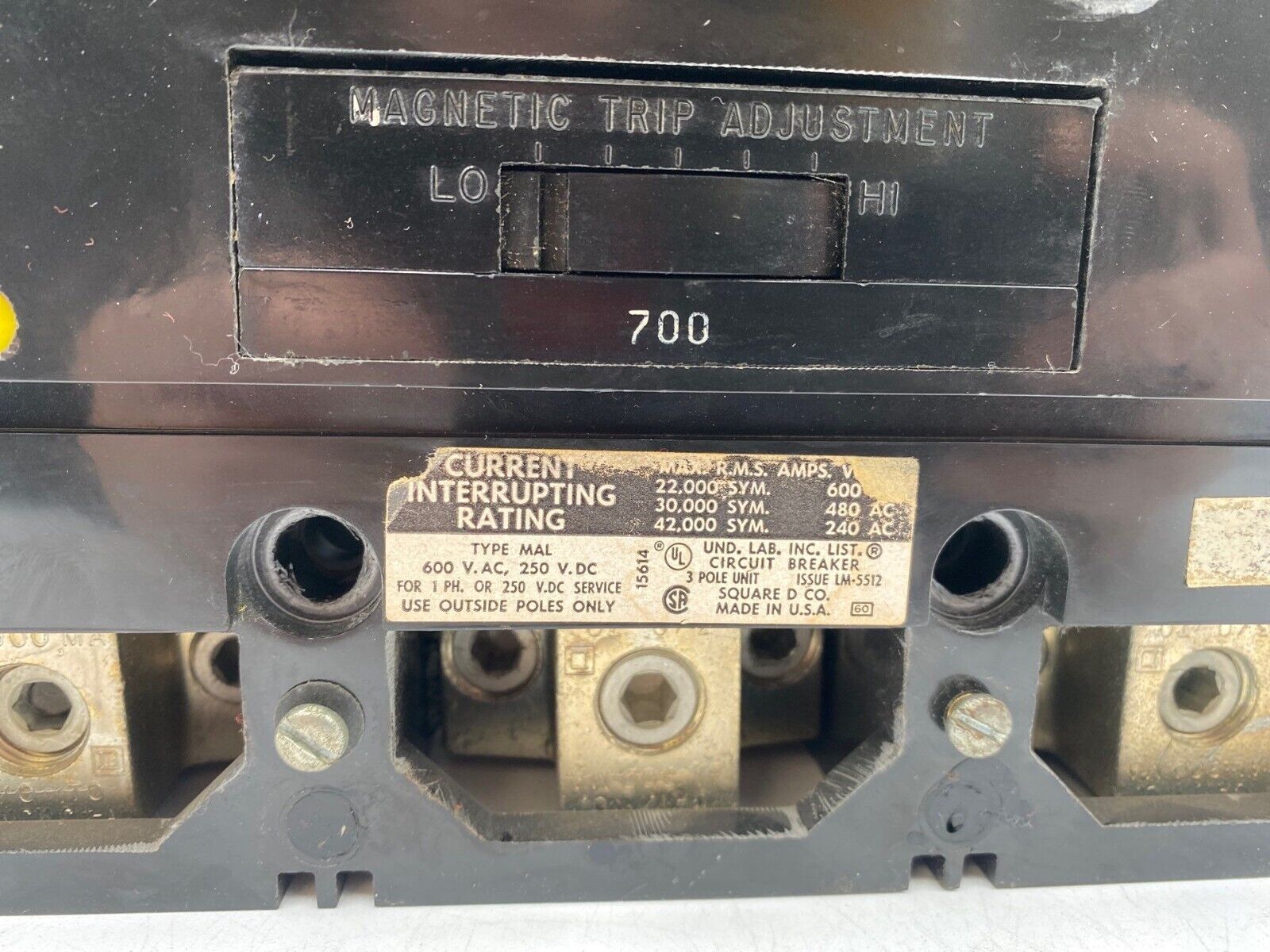 Square D MAL36700 Used