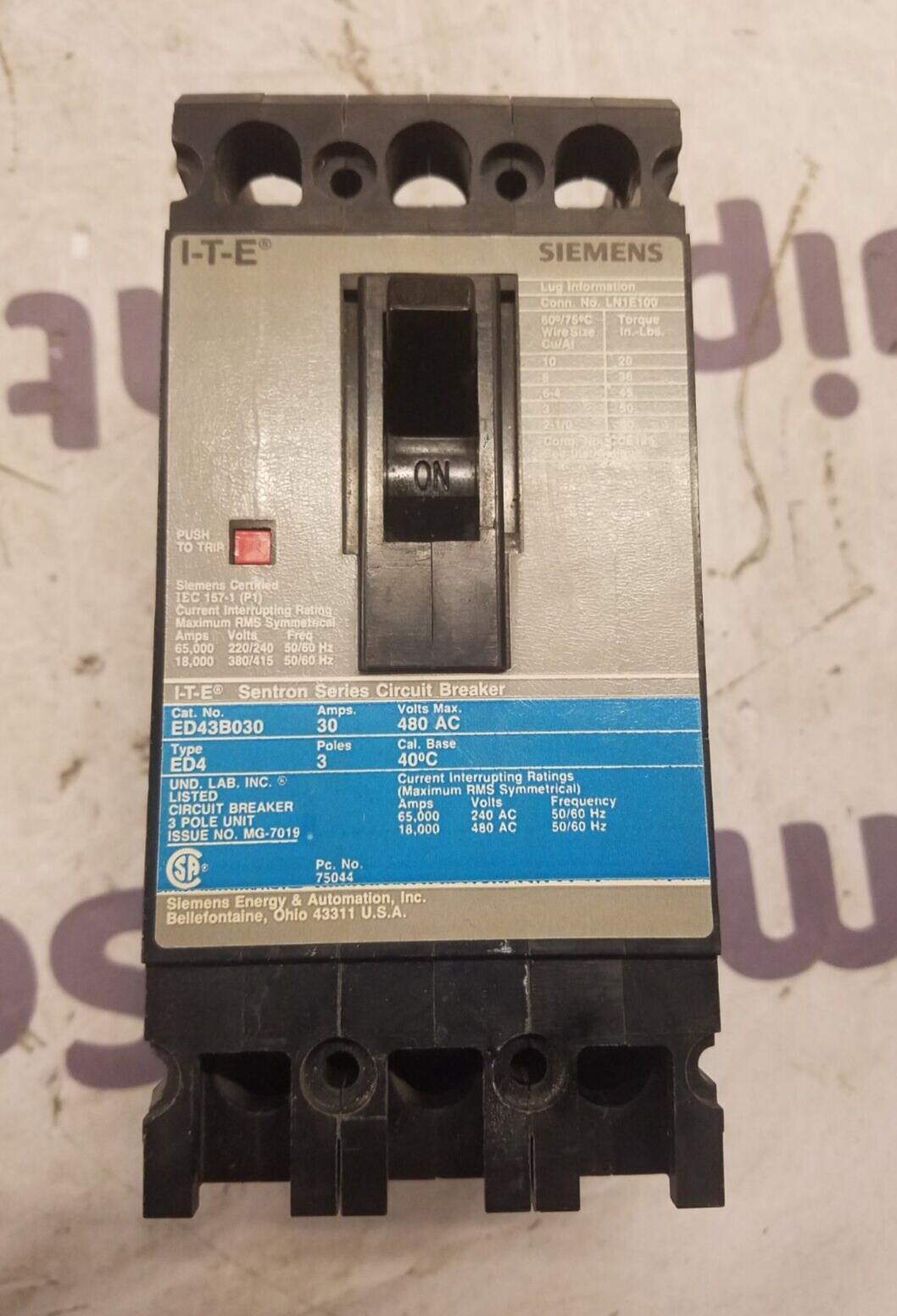 Siemens ED43B030 Used