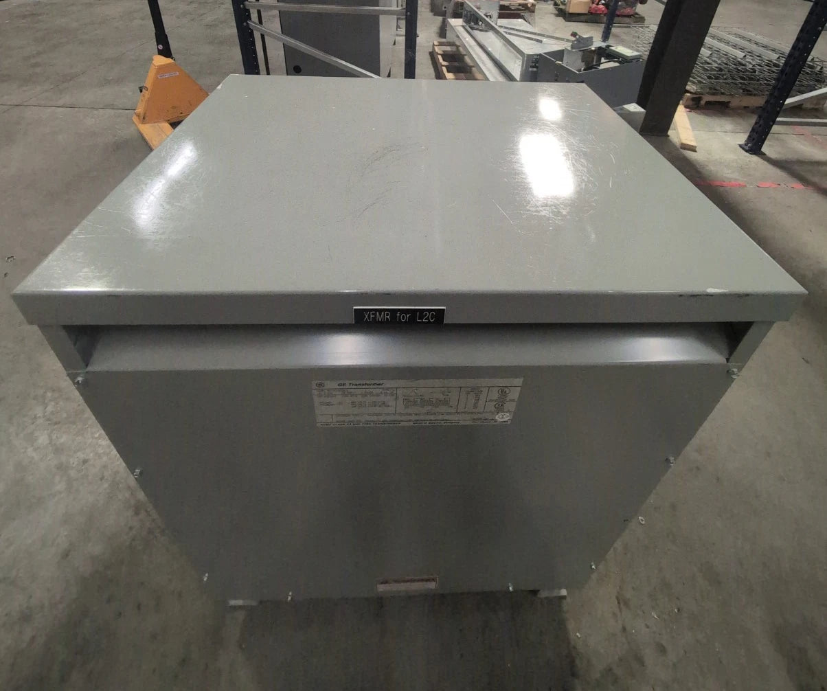 112.5KVA GE Transformer 9T23B3875 Indoor Encl Pri 480V Sec 208/120V 3PH Type QL Used