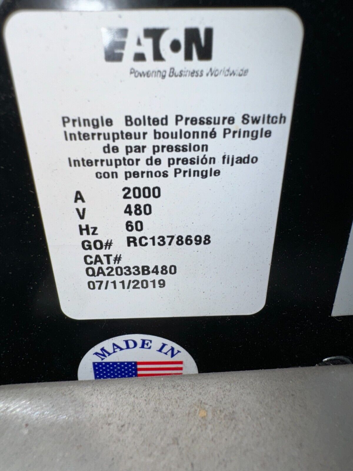 Eaton QA2033B480 Used