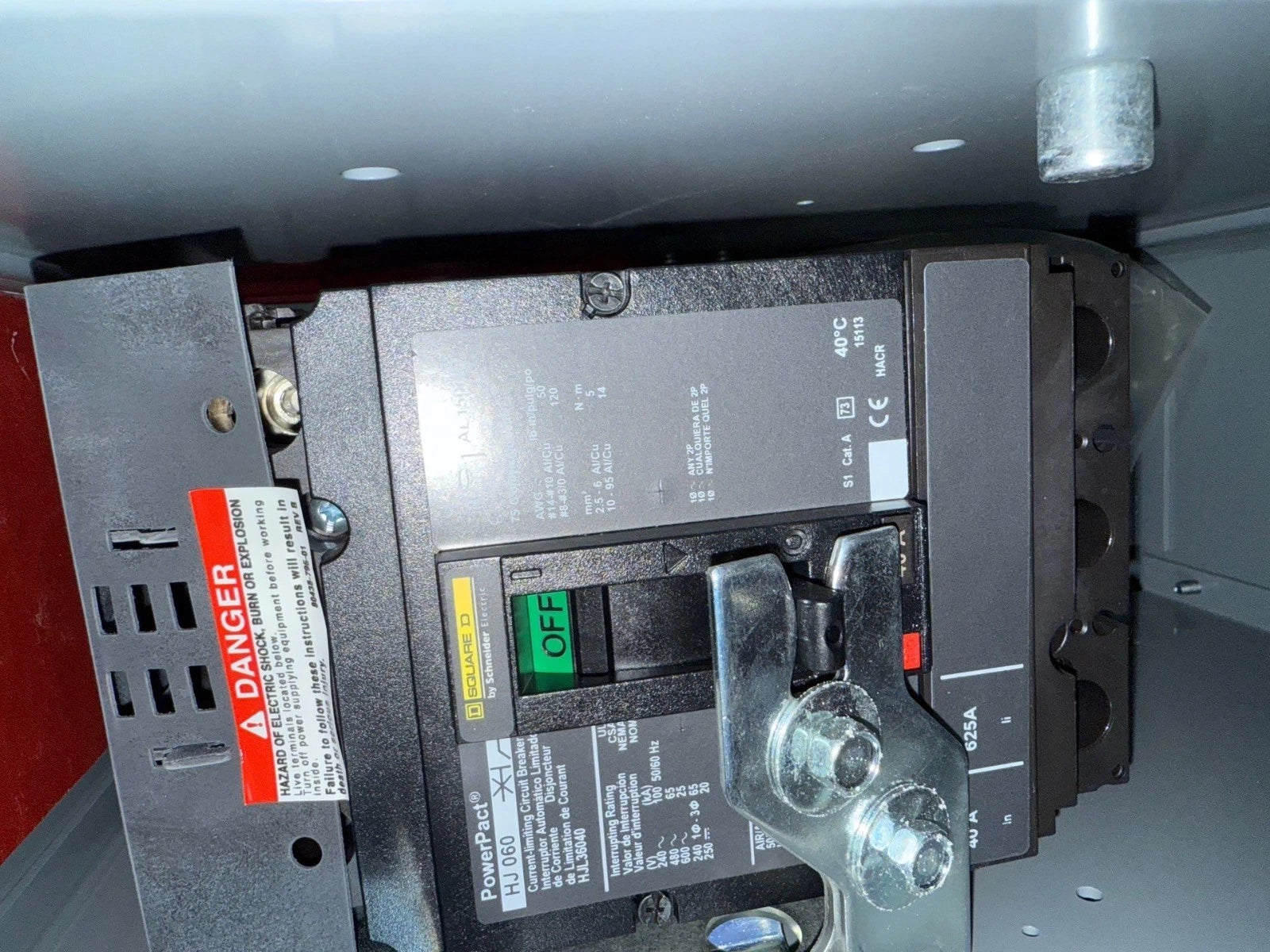 6" Square D Model 6 40A MCC Feeder Bucket 40 Amp HJL36040 Breaker HJL New