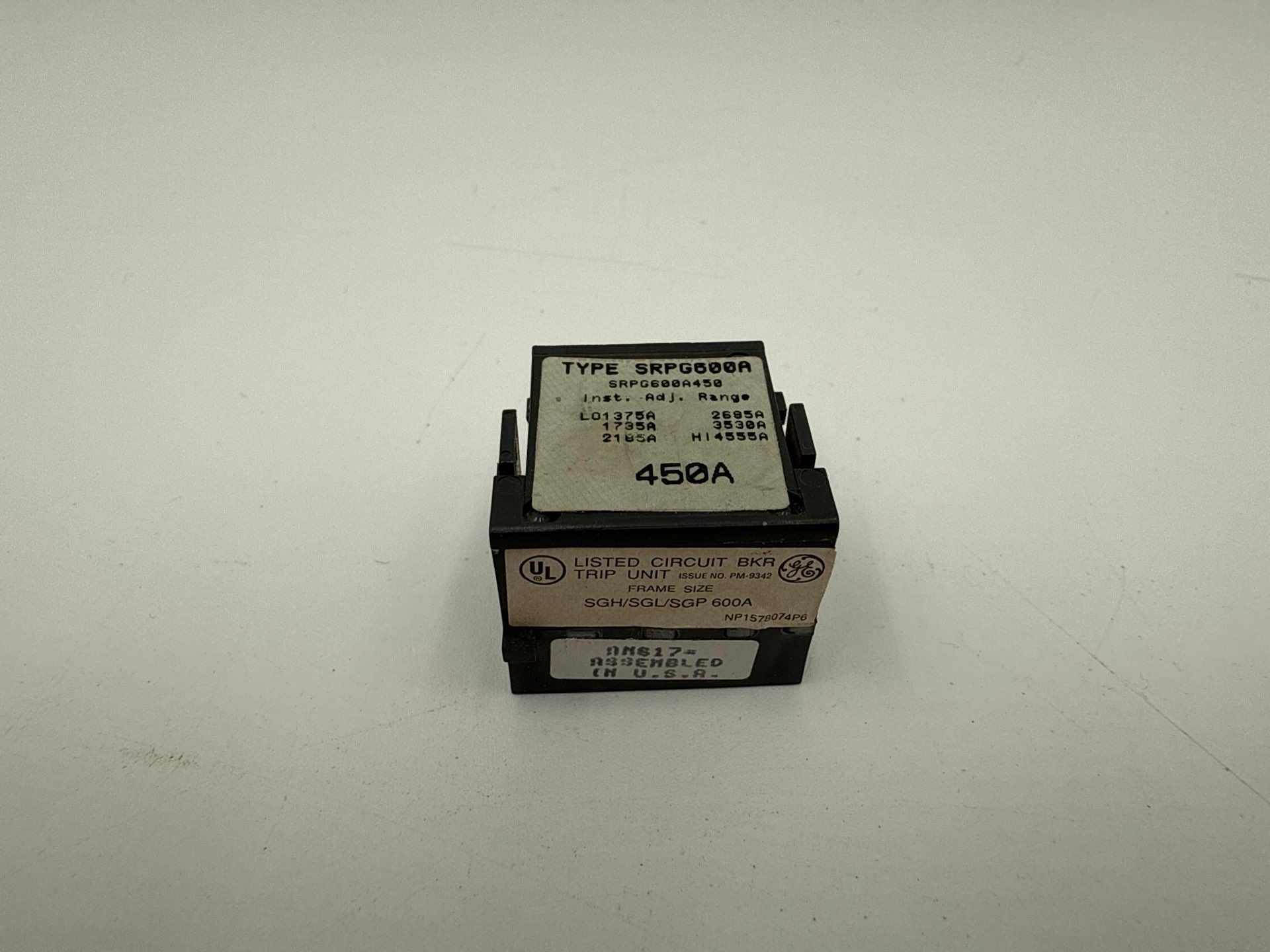 GE SRPG600A450 Rating Plug 450 Amp SRPG600 450A Frame SGDA SGHA SGLA SGPA Used