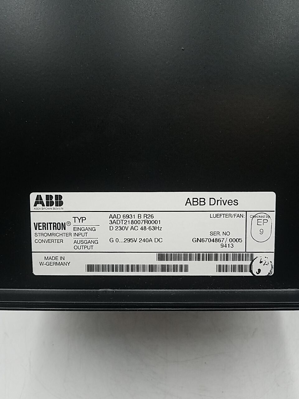 ABB AAD 6931 B R26 Used