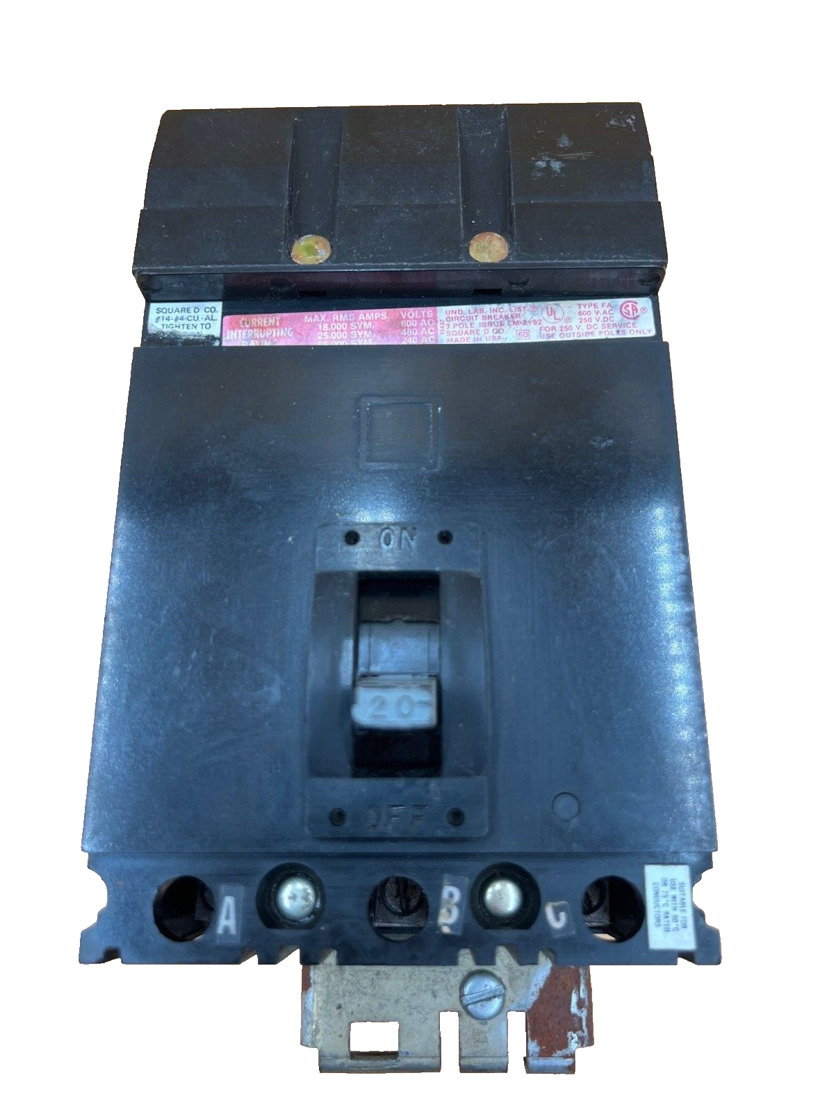 Square D FH36020 Used