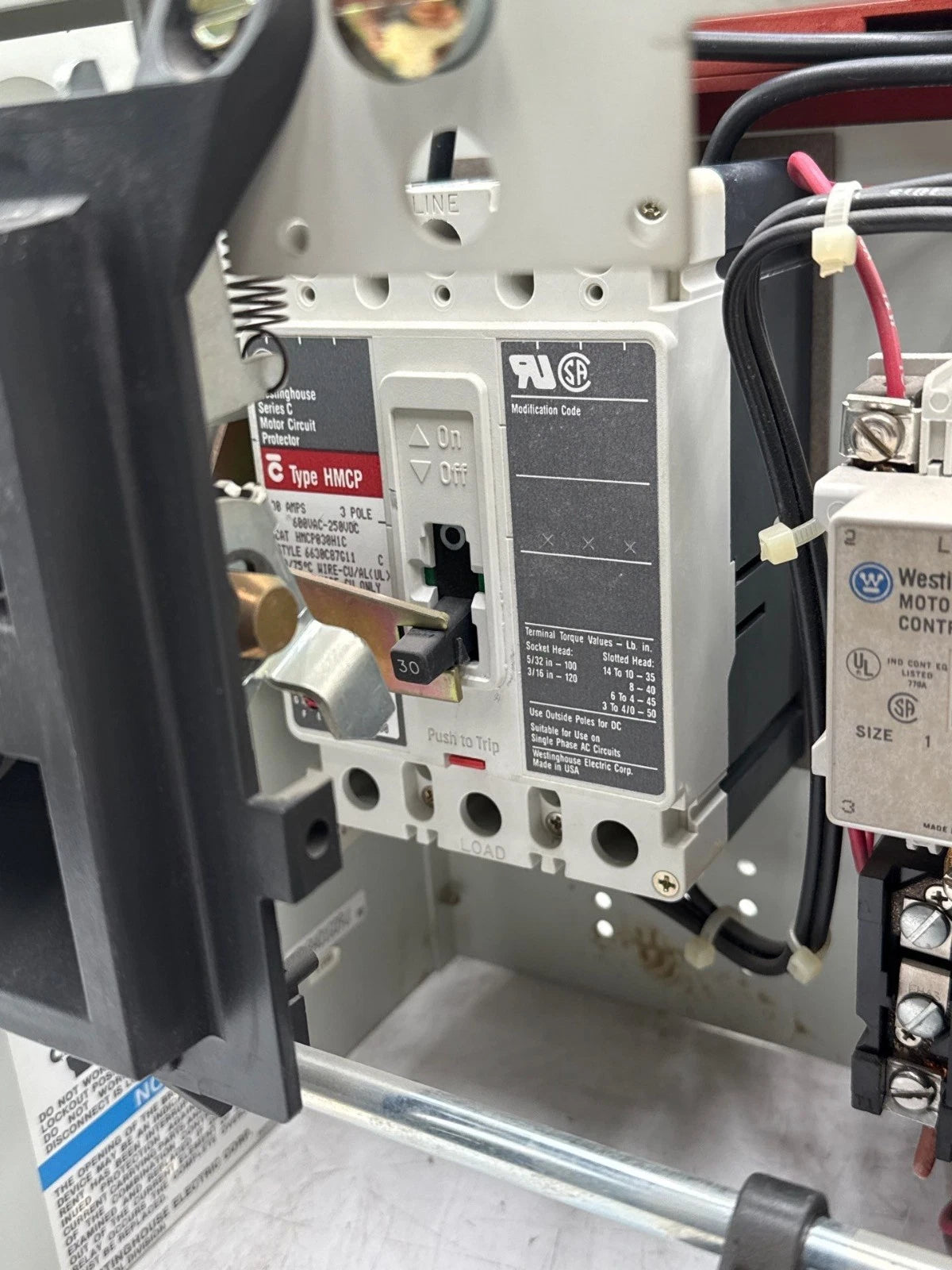 Eaton Freedom 2100 30A 12" MCC Combo Bucket HMCP030H1C Size 1 A200M1CAC 30 Amp Used