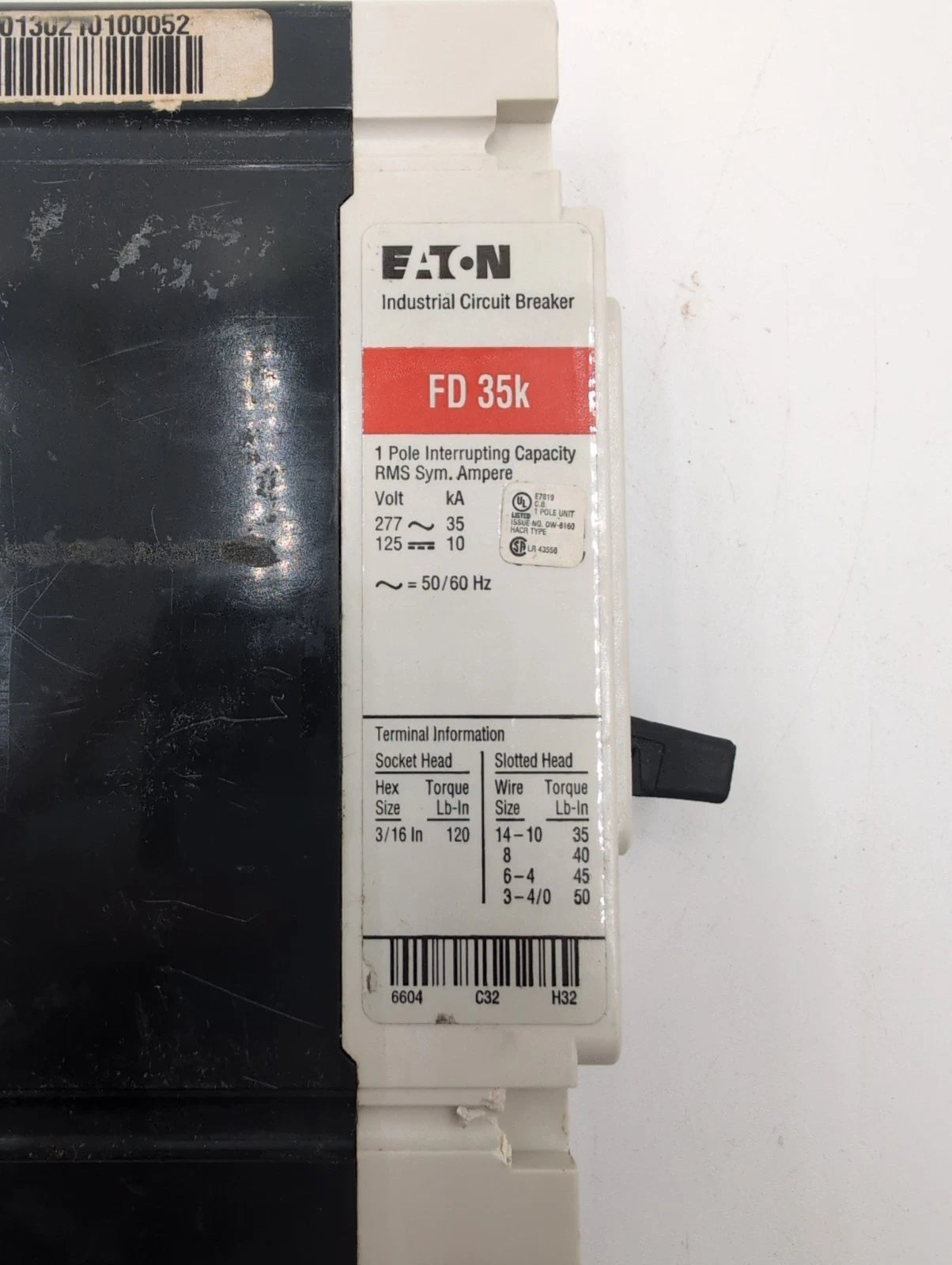 EATON CH FD1050 Circuit Breaker 50A 1P 277V 1PH FD 35K 50 Amp 1 Pole FD-1050 Used