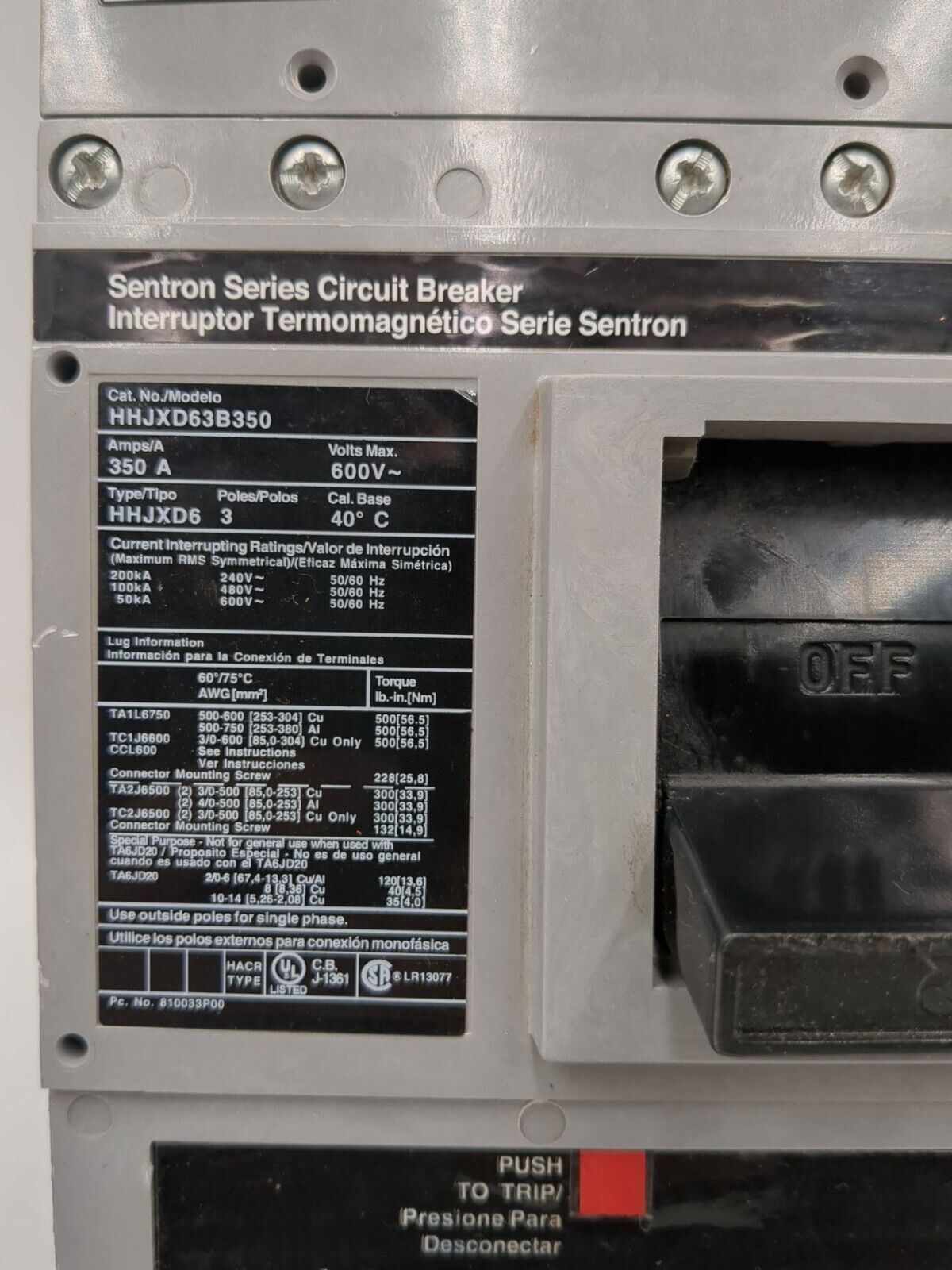 Siemens HHJXD63B350 Used