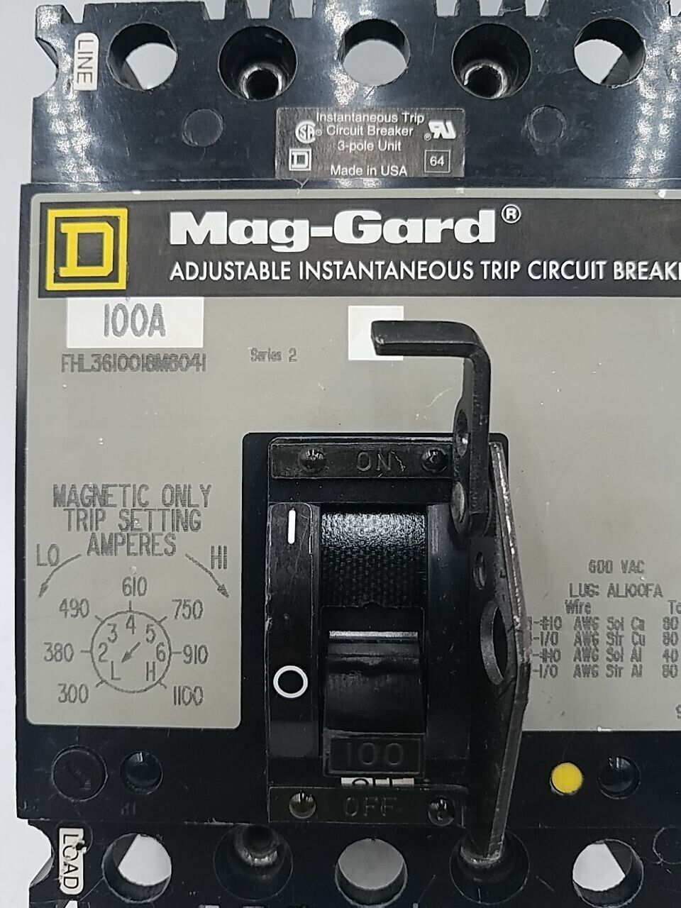 Square D FHL3610016M8041 Used