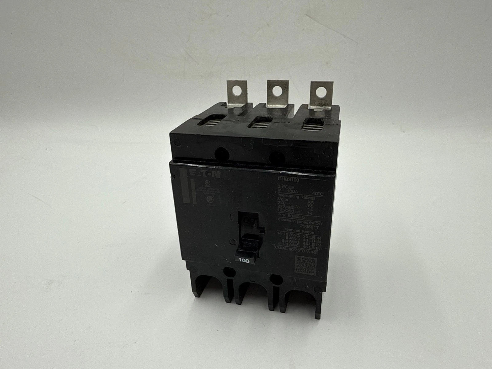 Eaton GHB3100 Circuit Breaker Bolt On 100A 277/480V 3P 14kA 100 Amp 3 Pole NEW Used