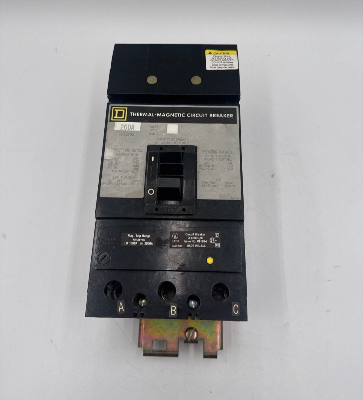 Square D KH36200 Used