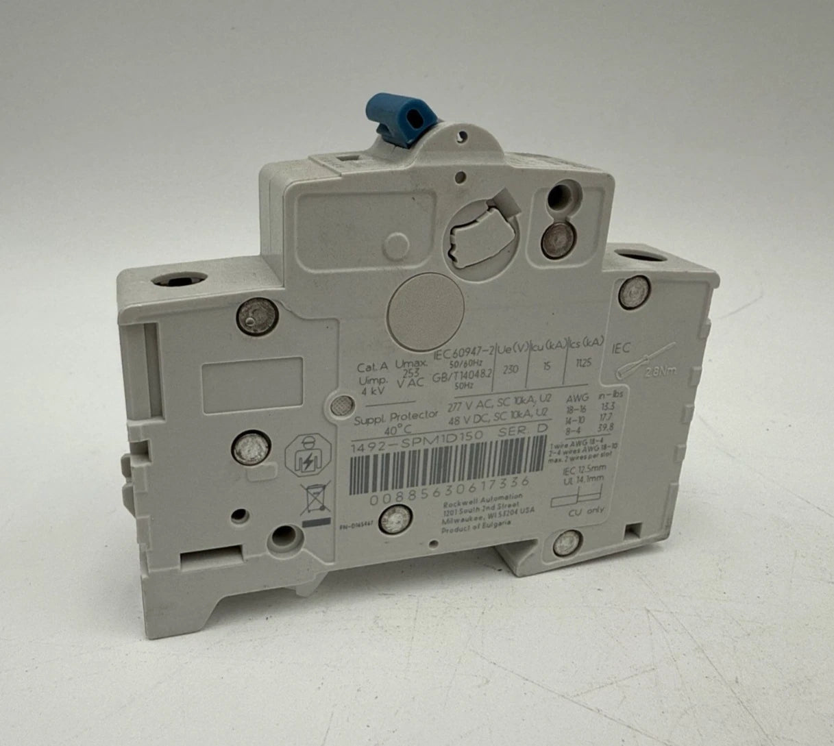 Allen Bradley 1492-SPM1D150 Circuit Breaker 15A 1P 277V 1492-SP D 15 Amp 1 Pole New
